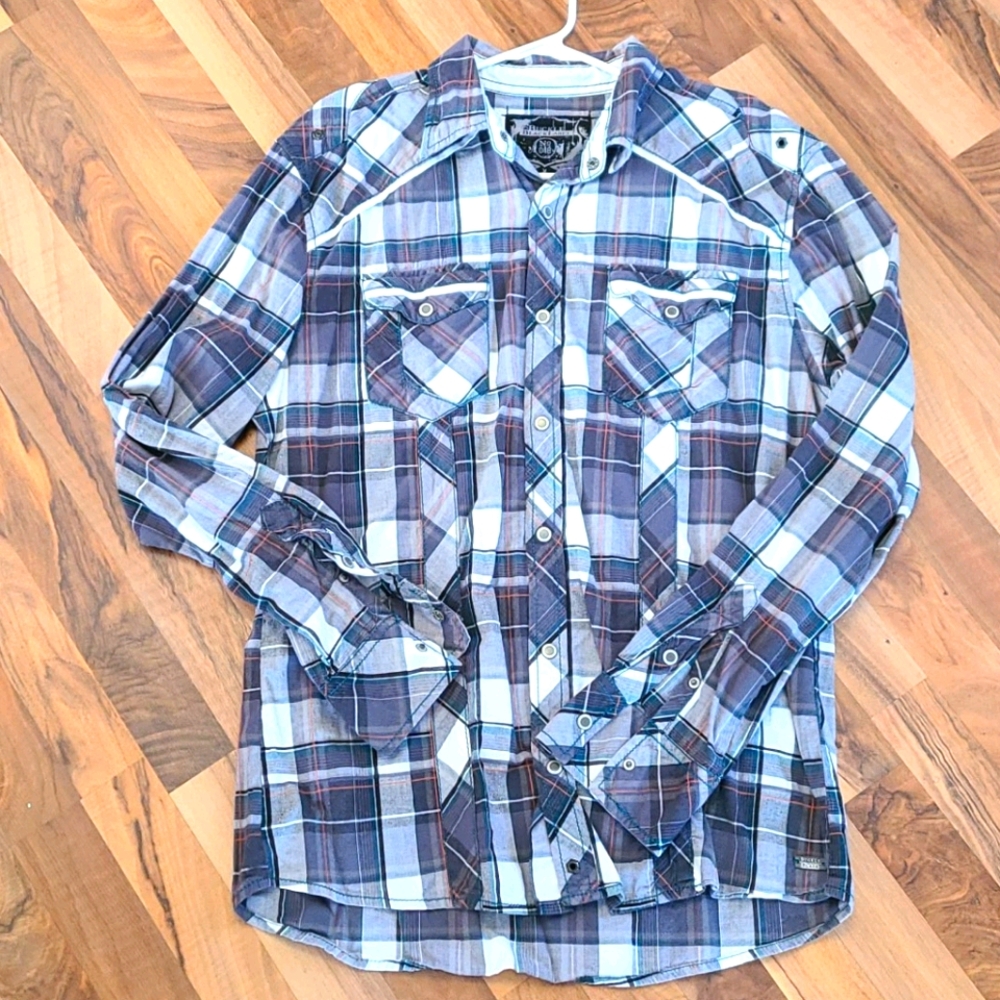 Mens plaid button up size L